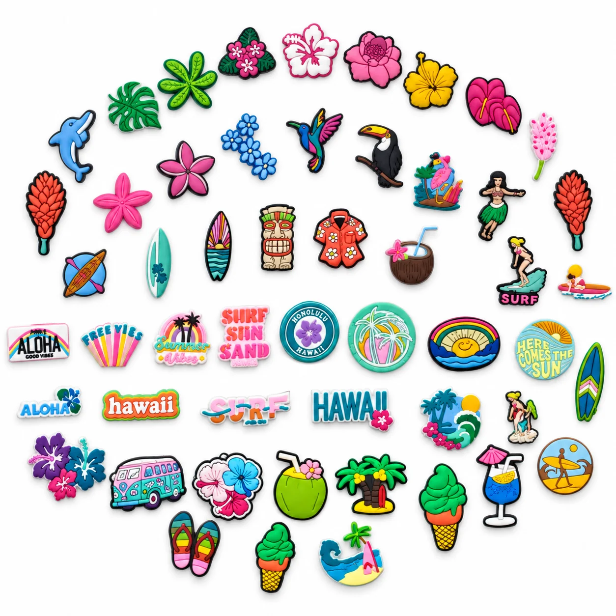 50pcs Cute Cat Dog Shoe Charms Set Puppy Kitten PVC Pins for Clogs Pet Lover Accessories Gift for Girls Women Teens Shoe Buckles