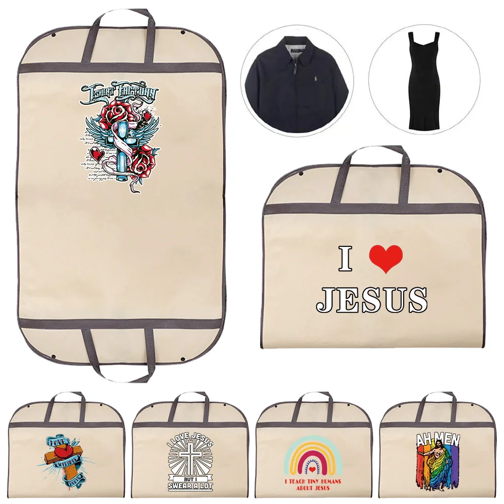 Simplicity Fully Enclosed Zipper Bag Hanging Durable Clothing Storage Bags Hanging Moisture-proof Organizing Bag Jesus Series