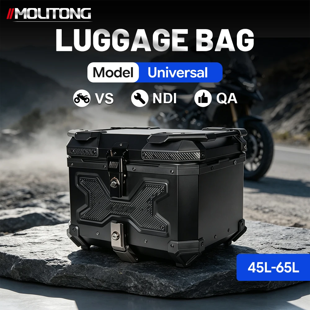 Motorcycle Aluminum Top Case X Style Hardcore Shell 45L-65L Corrosion Proof Anti Theft Double Lock Touring Storage Box