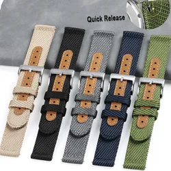 18mm 20mm 22mm Sport Nylon Canvas Watch Strap Quick Release Universal Replacement Wristband Men Woman Bracelet Accessories