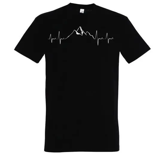 

Youth Designz Heartbeat Mountain Men's Print Funny Hiking T Shirt