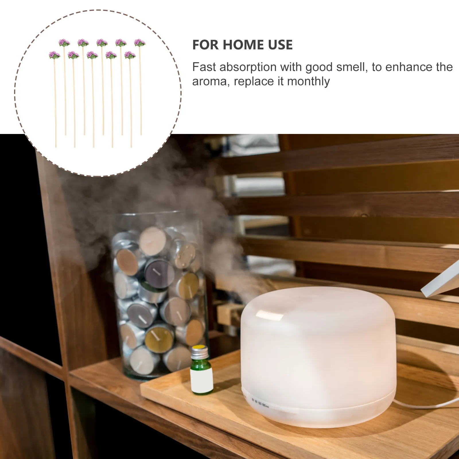 10Pcs Flower Rattans Aroma Rattans Diffuser Sticks Natural Reed Diffuser Tools for DIY Fragrance Home Office Bathroom Wedding
