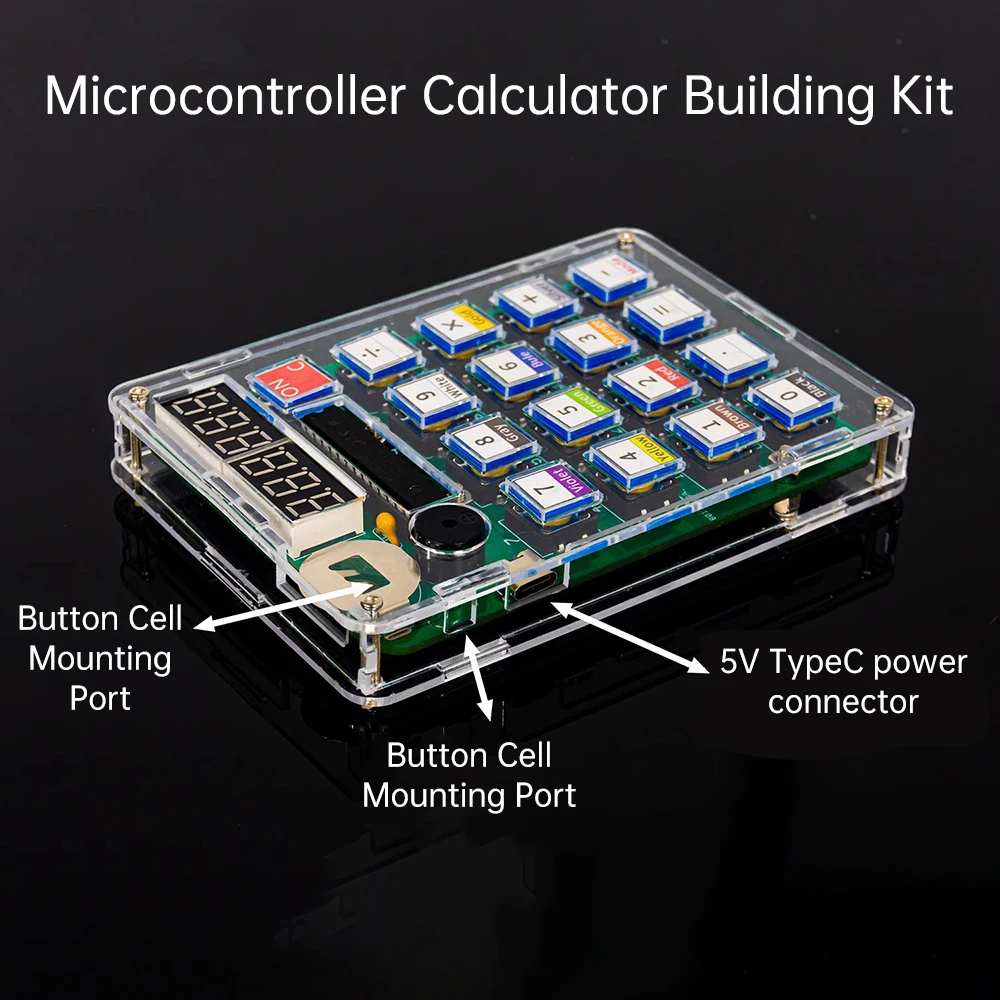 Homemade calculator electronic production kit 51 microcontroller teaching experiment welding practice DIY parts Type-c interface