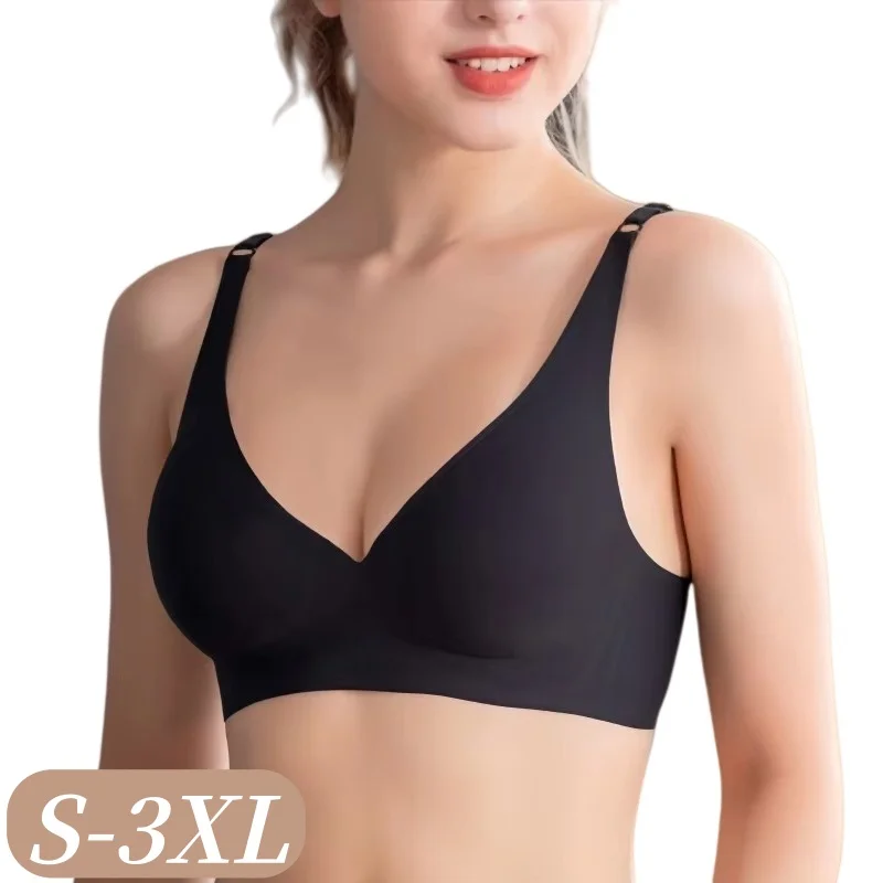 Seamless Push-Up V-Neck Bralette - Comfortable Wireless Bra S-3XL