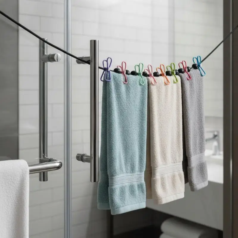 Travel Clothesline 1.8m 12 Windproof Clips Non-Slip Hanger Easy To Move Portable Travel Clothesline With Clips