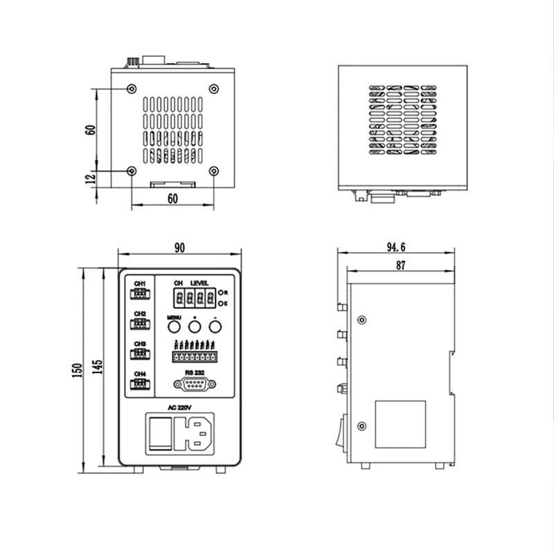 Controlador digital de 120 W, dedicado para el ajuste del brillo de la iluminación LED, fuente de luz para inspección visual