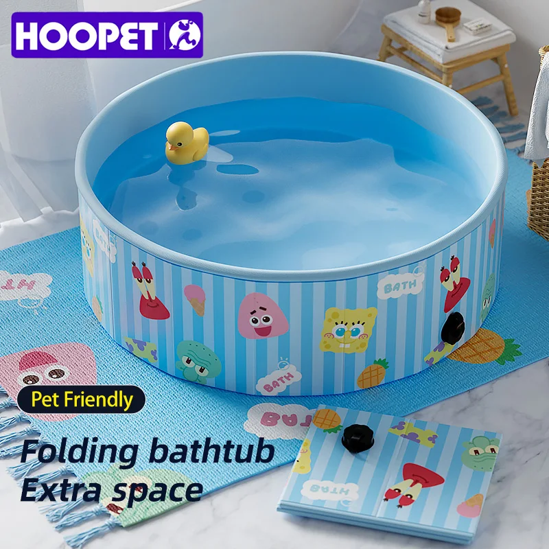 

HOOPET Collapsible XXL Pet Bathtub for Large Dogs & Cats - Leak-Proof PVC Foldable Wash Tub with Anti-Scratch Surface, Space Sav