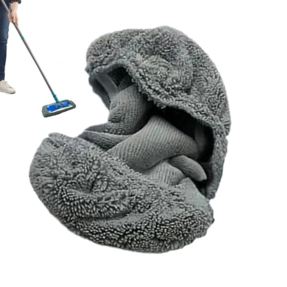 Floor Mop Pads Reusable Set for Wet and Dry Cleaning Super Absorbent Mop Accessories 4 Pieces Fits Most Mop Frames 254 by 115cm