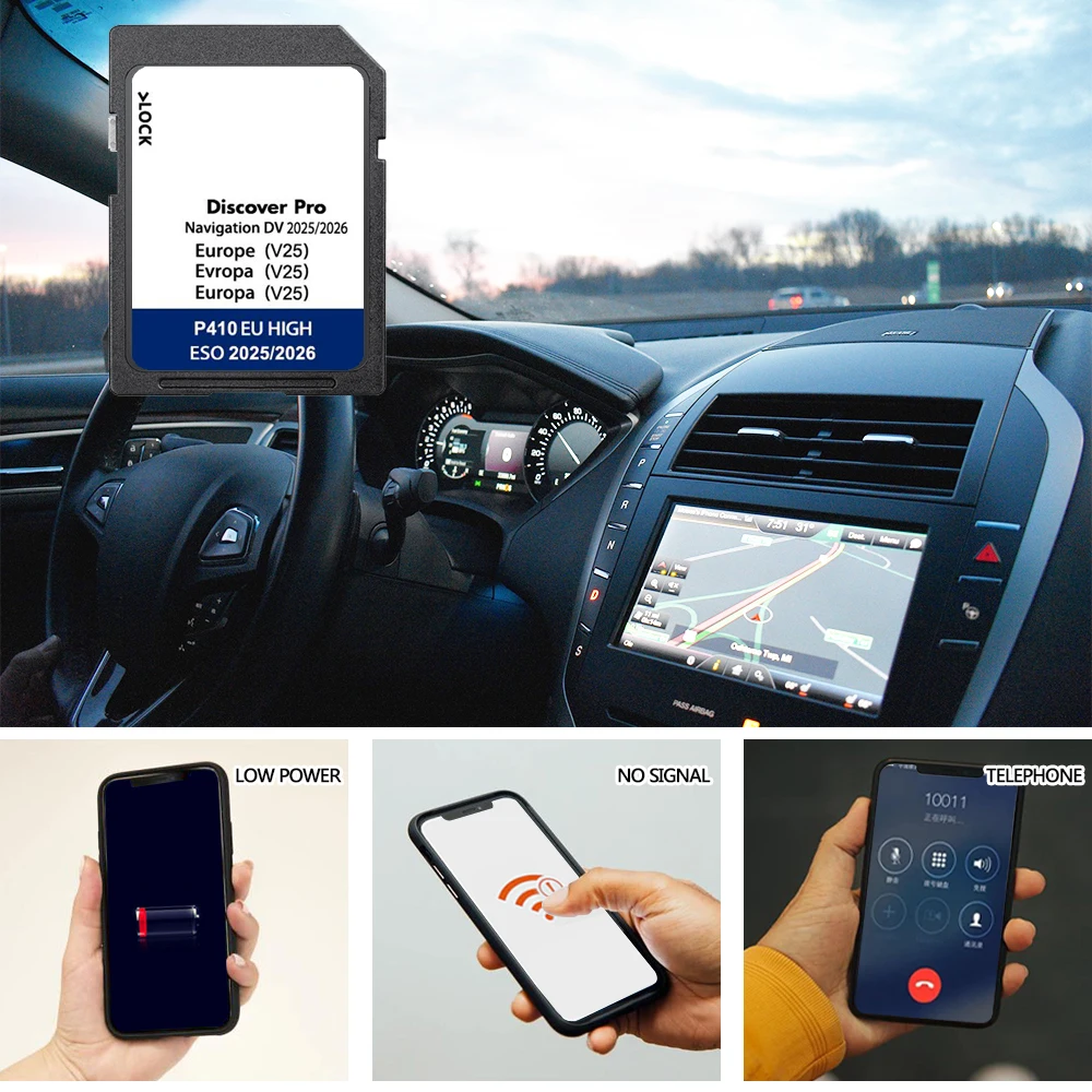 لسيارة VW Golf 5G 2013-2017 سيدان ديسكفور برو ميديا 64 جيجابايت الملاحة Sat Nav DV V25 GPS SD بطاقة تحديث خريطة أوروبا Sat Nav