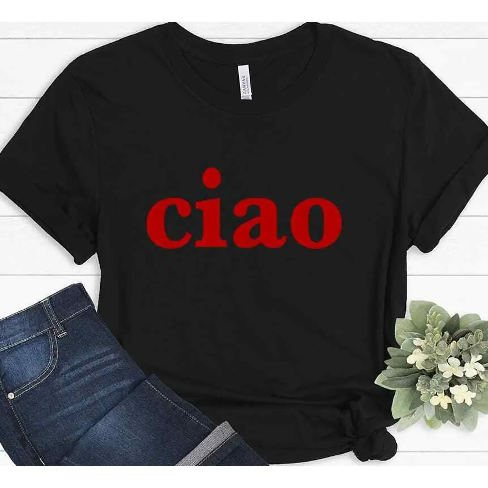 Ciao Italian Italy Hello Goodbye Saying Language Travel Funny T shirt vintage Washed Soft Stretched designer clothes