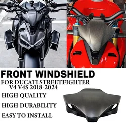 Motorcycle 100% carbon fiber/abs Front Windshield Wind deflector Visor Front Cover For DUCATI Streetfighter V4 V4S 2018-2024
