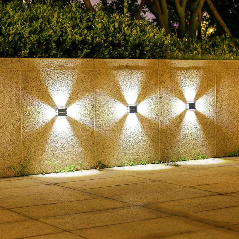 Decorativa Solar LED Wall Light, Up Down Light, IP65 impermeável, Luzes para jardim ao ar livre, gramado, varanda, pátio, quintal