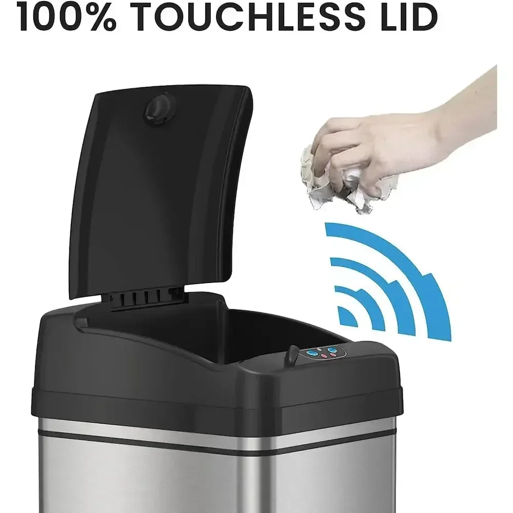 13 Gallon Sensor Trash Can with Odor Filter - Prevents Pets from Accessing Kitchen Waste Bin