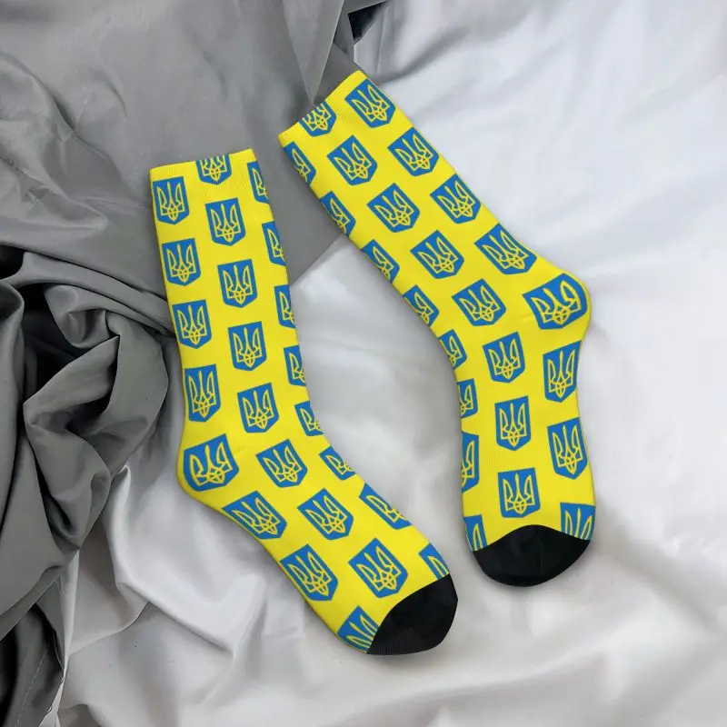 Kawaii Printing Coat Of Arms Ukraine Flag Socks for Women Men Stretch Summer Autumn Winter Ukrainian Emblem Trident Crew Socks