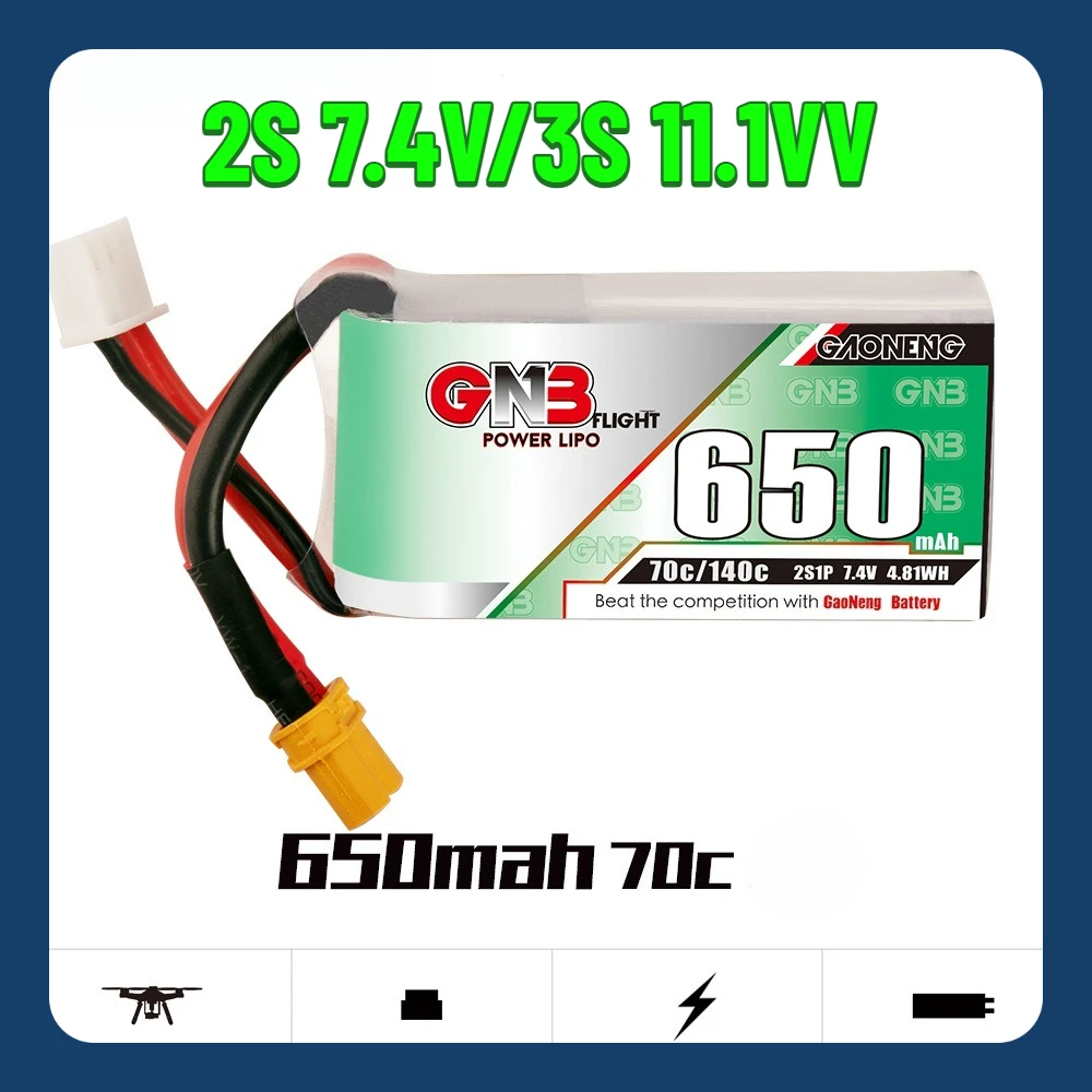 

650 мАч 70C 2S 7,4 В/3S 11,1 В Lipo аккумулятор для микро четырехосного FPV дрона-вертолета RC Drone High Rate Lithium Battery