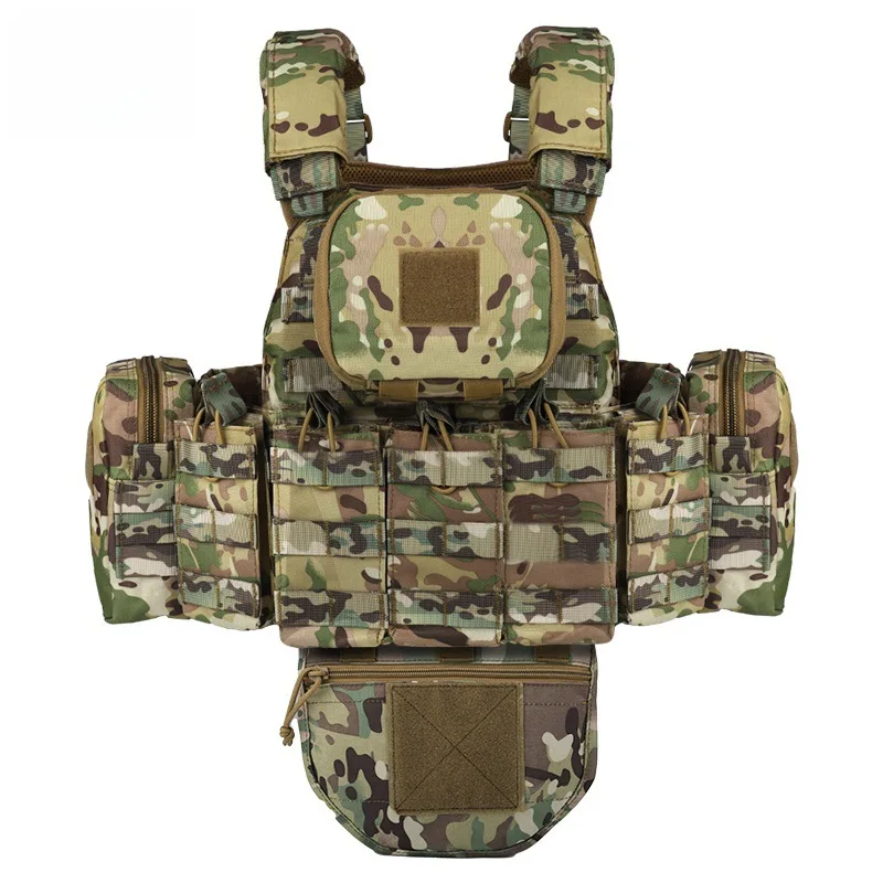 Adult Tactical Vest Multi-functional MOLLE Expandable Quick Release Breathable Wear-resistant Outdoor Training Vest 5 Colors