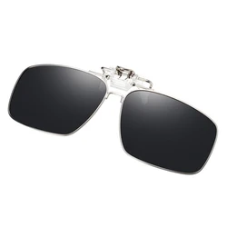 VIVIBEE 2026 Mens Metal Clip on Sunglasses for Eyeglasses Polarized UV400 Women Square Night Vision Driving Sun Glasses