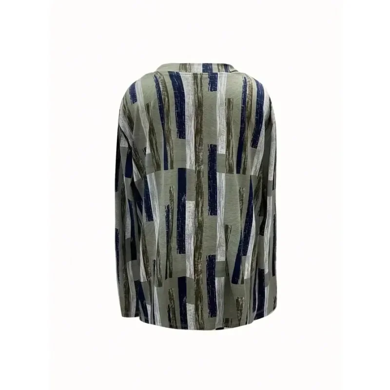 Plus Size 1XL-5XL T-shirt da donna nuova con scollo a V T-shirt allentata casual Top strisce divertente stampato abbigliamento femminile streetwear