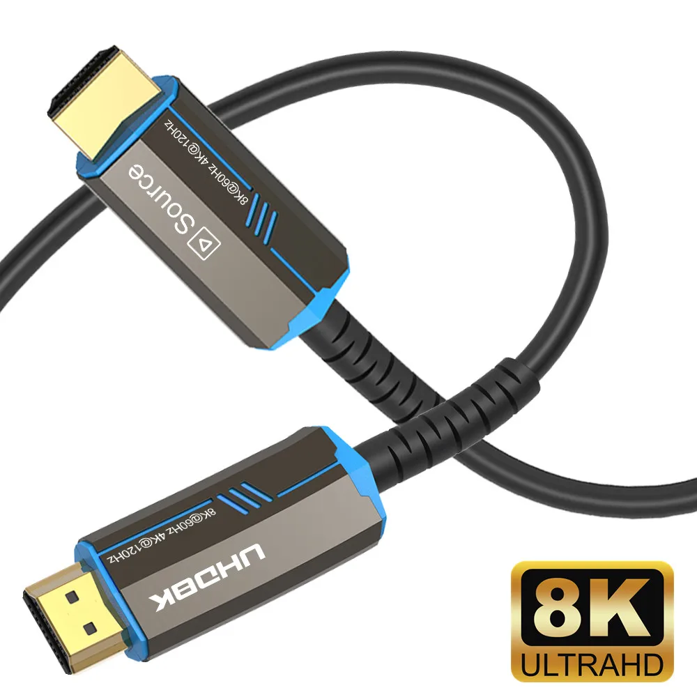 8K HDMI 2.1 Cable Fiber Optic Hdmi Cable 8K@60Hz 4K@120Hz 48Gbps HDR HDCP for HD TV Box Projector Ps5 Ultra High Speed Computer