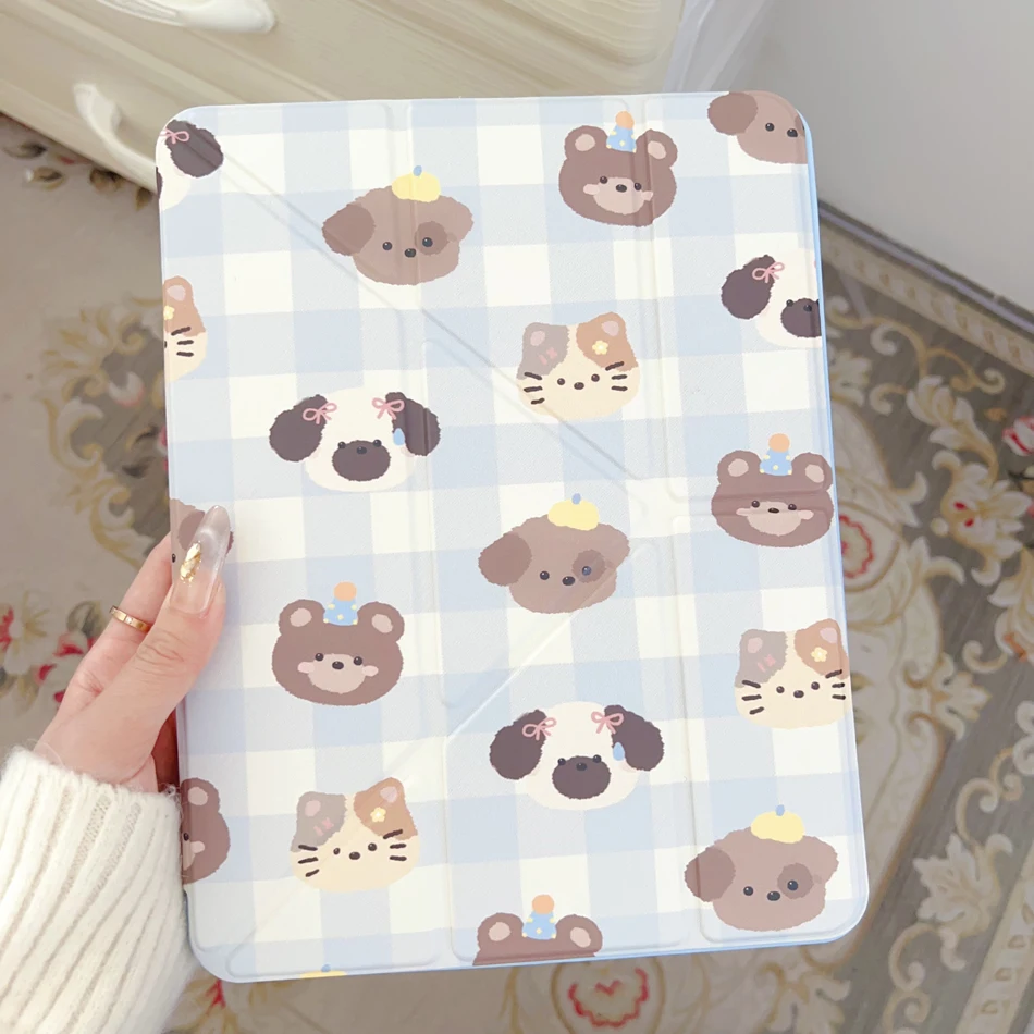 

Dog Cat Pattern Tablet Case For iPad 2025 Air 3 4 5 MINI Pro 6 7 8 9 10th 11th Generation Case 10.2 10.9 11 inch Stand Cover