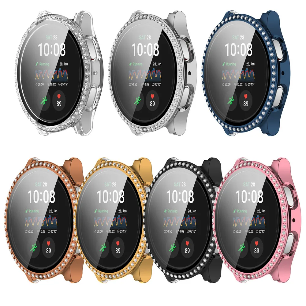 Fashion Diamond Cover for Samsung Galaxy Watch 7 40mm 44mm Protective Bumper Frame Bezel Full Cover Protector PC Shell