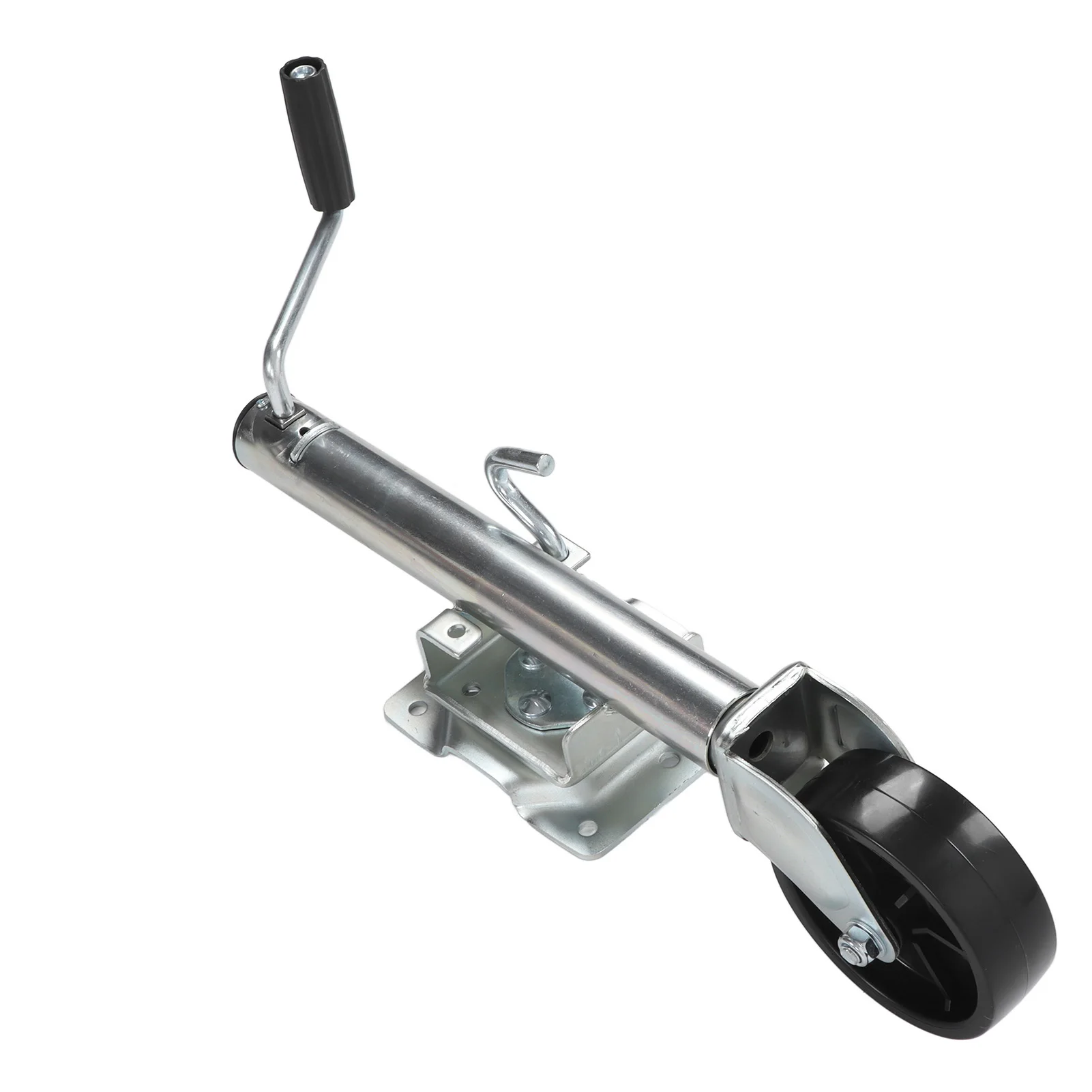 Gato de remolque plegable de alta resistencia, gato de lengüeta de remolque giratorio ajustable de 1200 libras con rueda de 6 pulgadas para gato de lengüeta de remolque giratorio RV