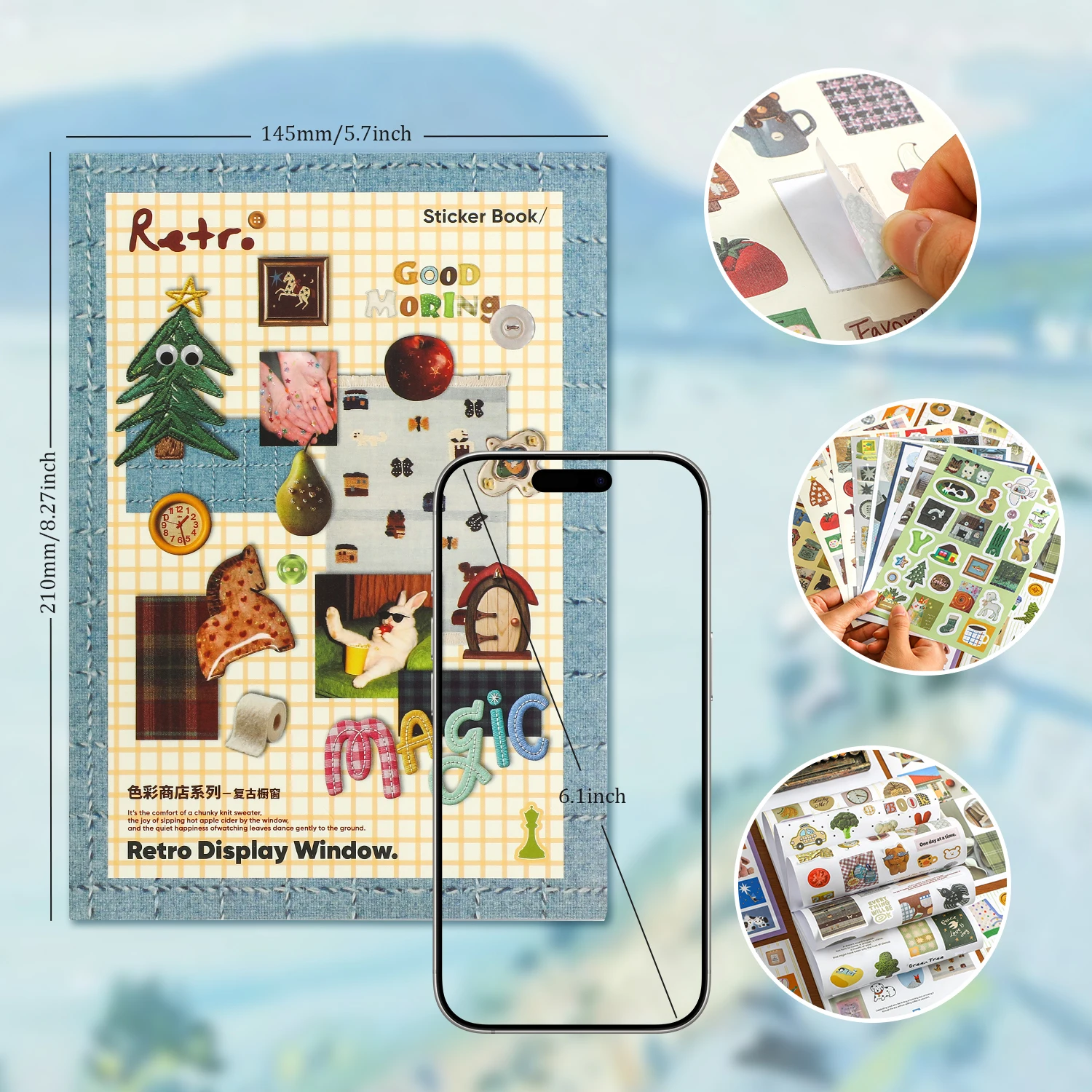 50 Sheets Vintage and Ins Aesthetic Stickers, Decorative Scrapbook Stickers for Journaling, Gift Wrapping, Scrapbooking