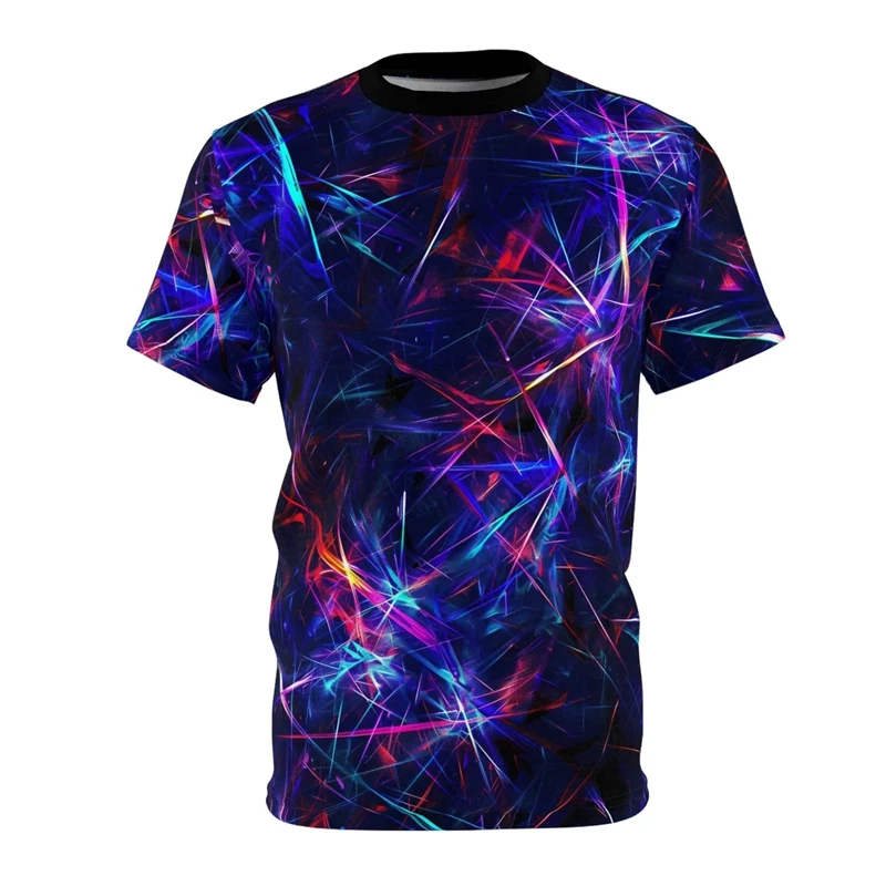 

2024 Colorful Stripe T Shirt For Men Harjauku Print Short Sleeve Top Casual Street Man's T-shirt Oversized Vintage Male Clothing