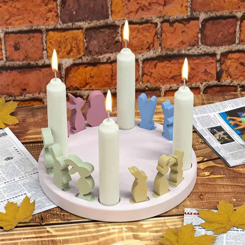 Easter Hollow House Design Tealight Candle Holder Silicone Mold DIY Castle Ornaments Gypsum Pouring Resin Mold Home Decor Gifts