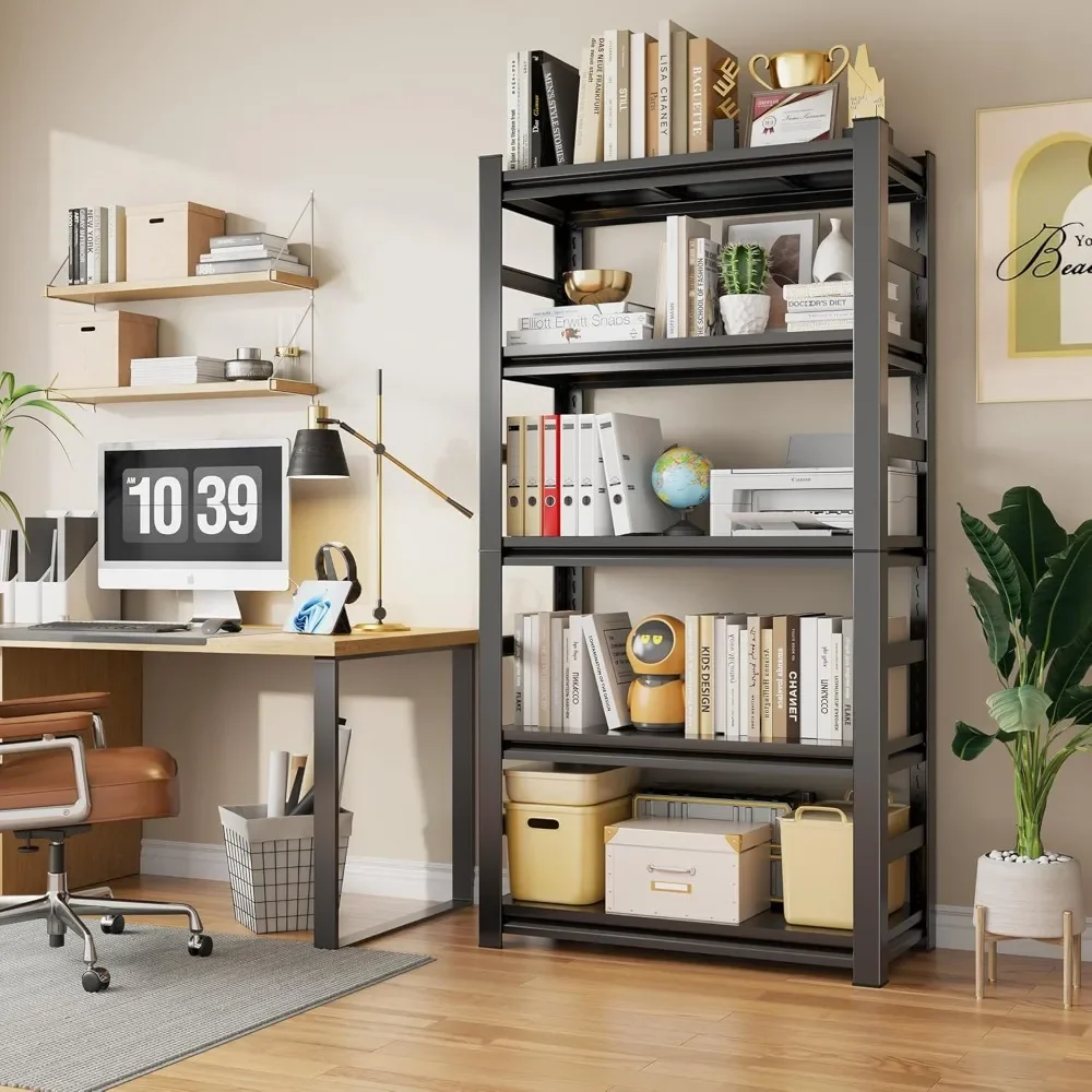 

Book shelf,5tier Bookshelf,ModernTall Bookcase with Storage,Display Shelf for LivingRoom/Office,Heavy-Duty Metal Large Bookshelf