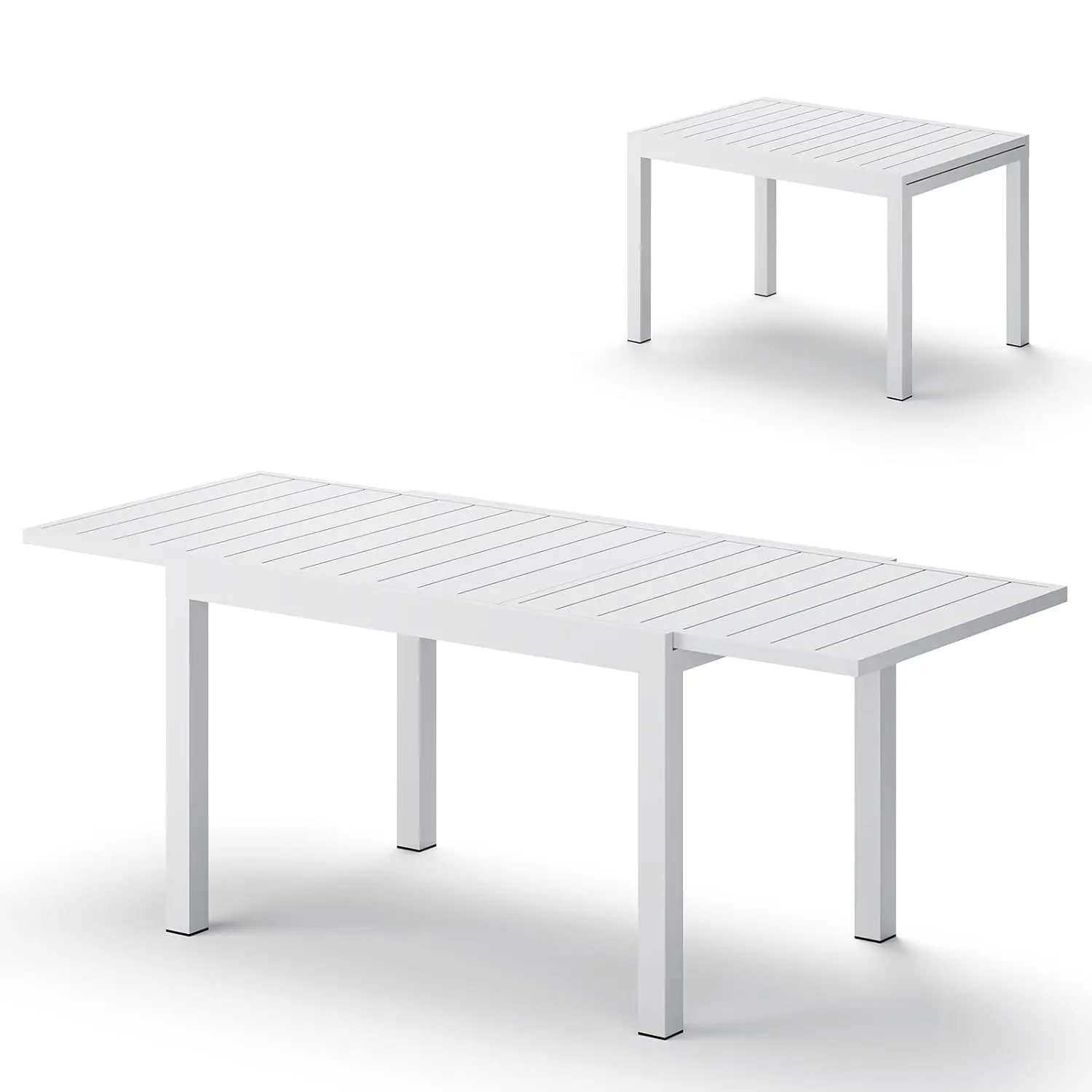 Aluminum Expandable Outdoor Dining Table 4-8 Person Rectangular Table(48