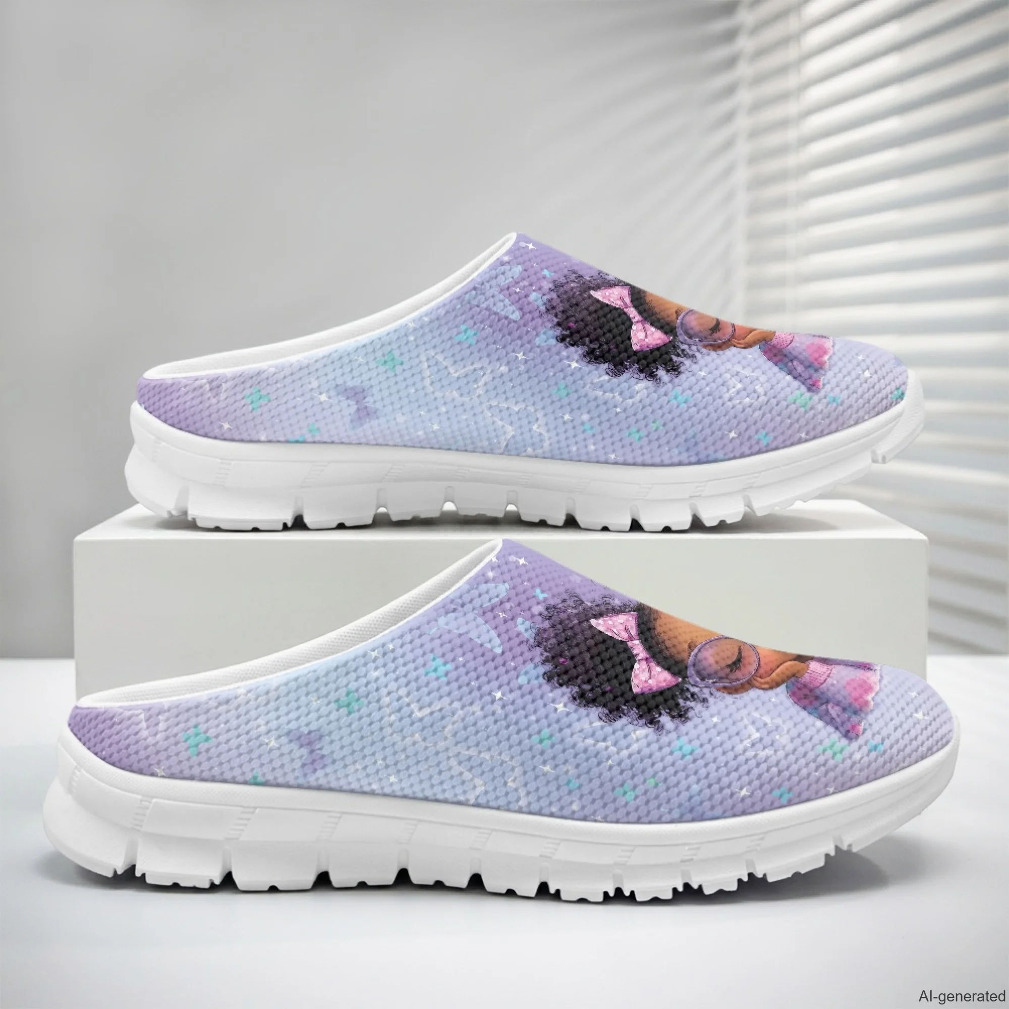 XIXIRIMIDO Women's Slippers Nurse Shoes Women's Sandals African Girl Print Sapatos Femininos Elegante Man Shoes Chinelo 35-48