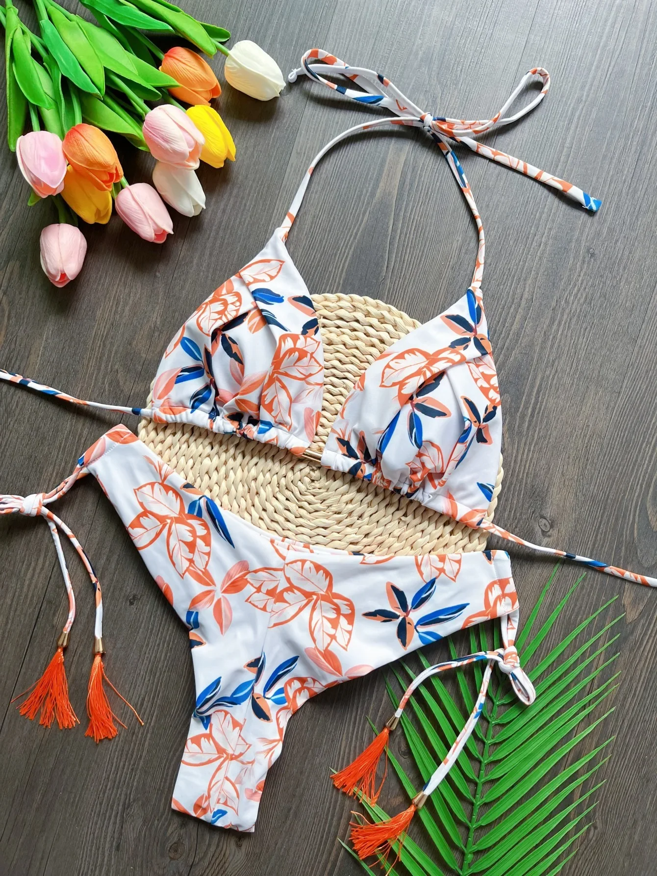 2025 Nuovo costume da bagno bikini diviso stampato Costume da bagno donna sexy a triangolo