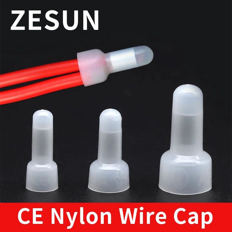 100/200 peças tampas de crimpagem de nylon tipo bico CE1/2/5X terminais de conexão rápida, conectores de fio, terminais fechados