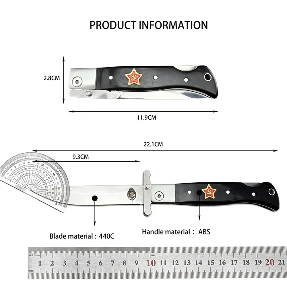 2 Styles Russian Finka NKVD Outdoor Pocket Folding Knife 440C Blade ABS Handle Tactical Knife EDC Hunting Camping Tools