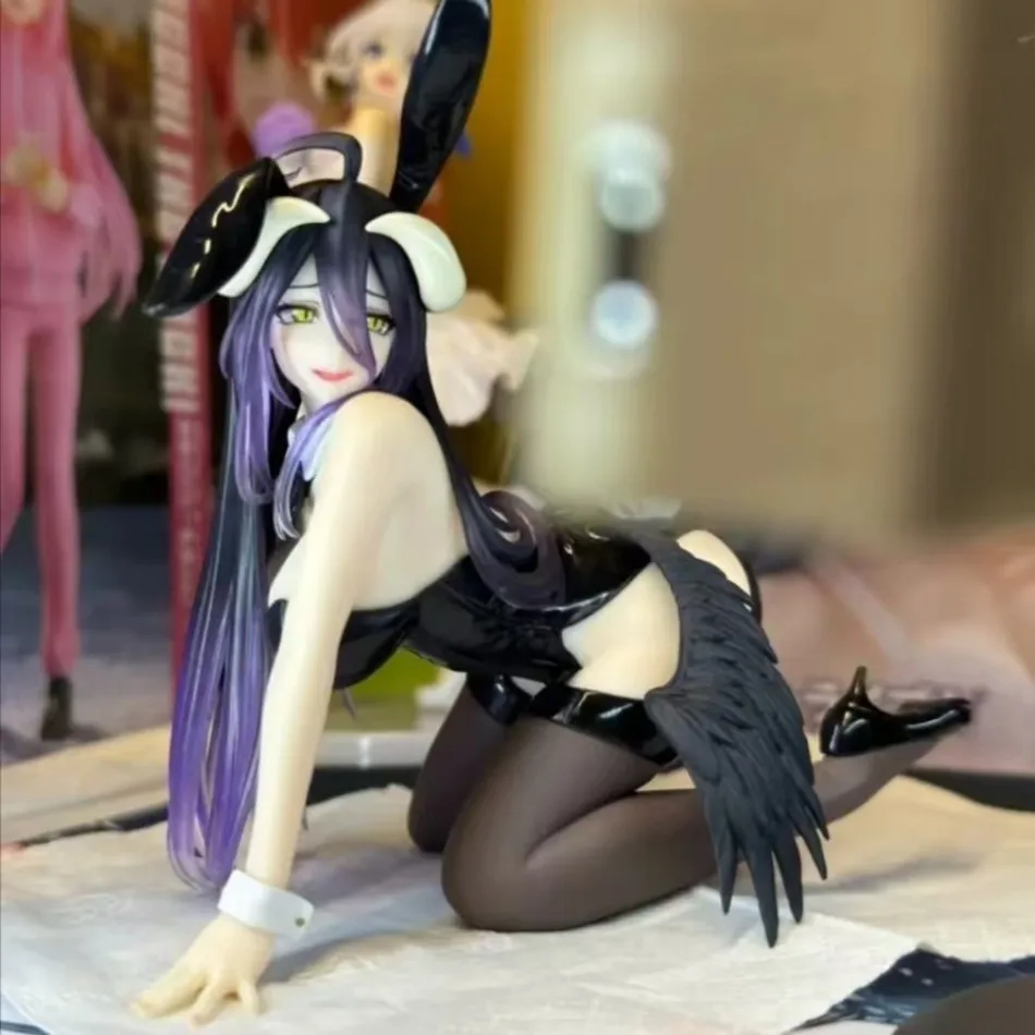 13CM Anime  Figure albedo Bunny Girl Kneeling Anime Model Toys Gifts Collection Decoration Ornaments PVC view 3