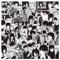 10/30/75pcs Black White Chainsaw Man Anime Stickers Denji Pochita Decal Skateboard Laptop Motorcycle Car Cool Waterproof Sticker