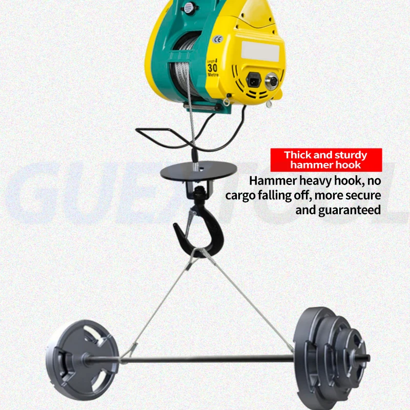 220V Small Electric Crane Household Wire Controlled Lifting Motor Hoist Electric Winch Hoist Air Conditioning Lifting Winch