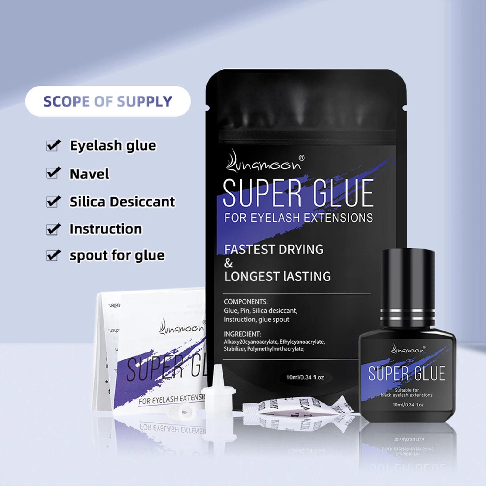 10 مللي سريعة الجافة لتقوم بها بنفسك رمش تمديد الغراء الرموش الصناعية طويلة الأمد لاصق هيبوالرجينيك لملحقات ماكياج المهنية #2