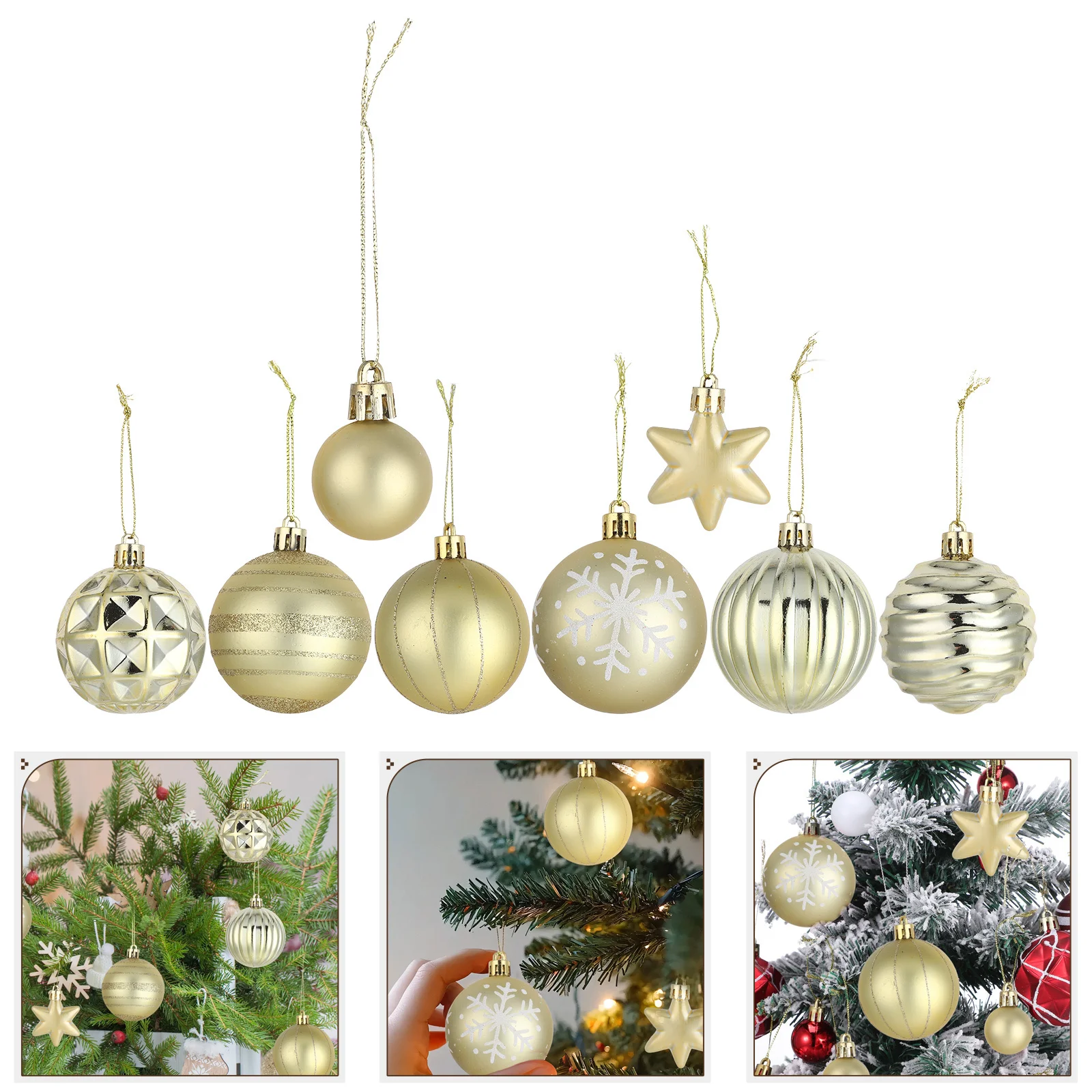 

42Pcs Christmas Ball Ornaments Xmas Tree Hanging Decorations Party Supplies Holiday Decor Christmas Tree Decorations