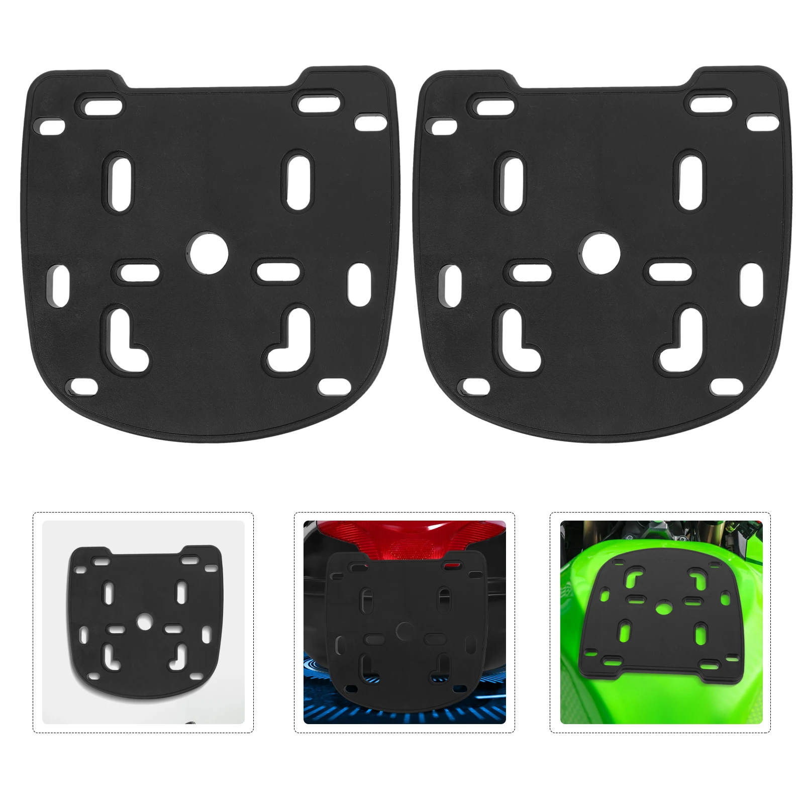 2 قطعة دراجة نارية العالمي جذع قاعدة لوحة سميكة الخلفية تخزين قوس مادة PP Splashproof الدراجة البضائع الناقل لفترة طويلة