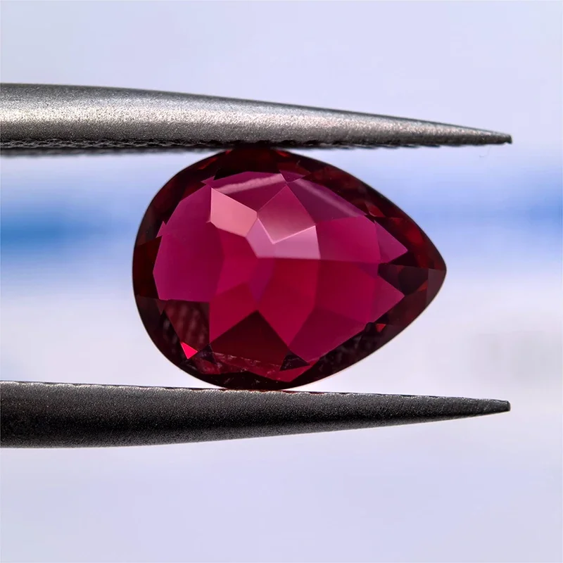 Lab Grown Ruby Pear Shaped  Red Color VVS1 Charms Diy Jewelry Rings Earrings Making Selectable AGL Certificate