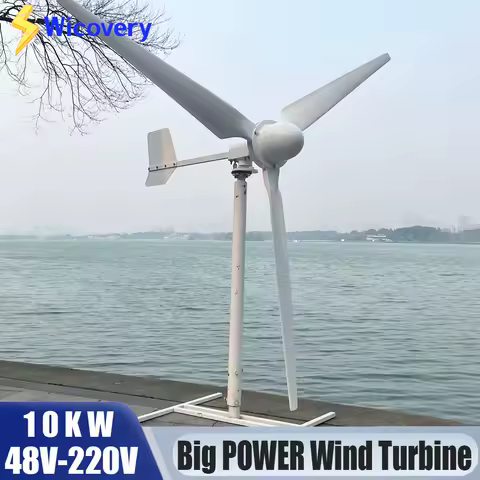 High Efficiency 10KW Horizontal Axis Wind Turbine Generator High Power Electric Generator 48V 96V 110V 220V 380V Grid Tie System