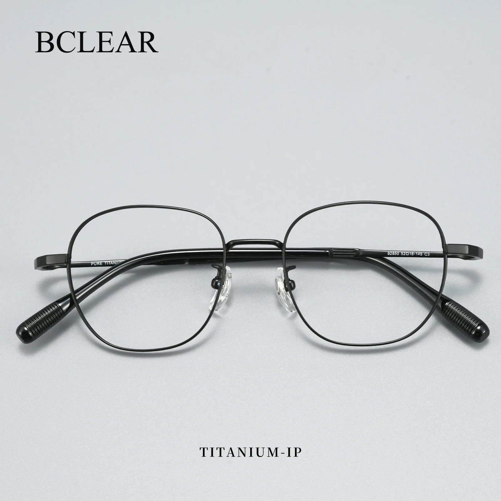 bclear-レトロ純チタンラウンドメガネファッション光学処方眼鏡フレーム超軽量眼鏡小顔男性女性