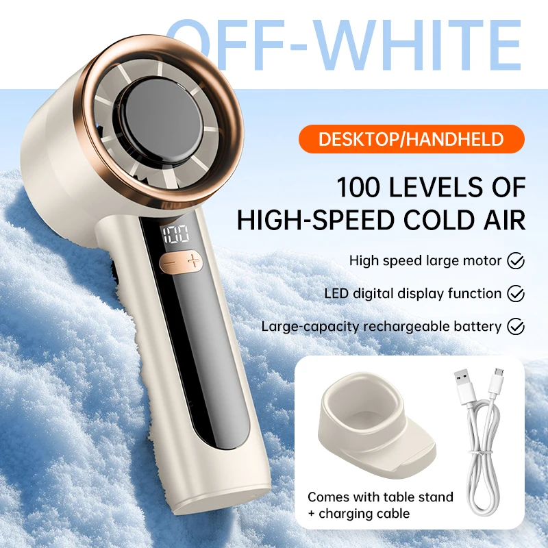 Rechargeable Cordless Bladeless Handheld Cooler Fan High Speed Portable Mini Electric Fan For Daily Personal Outdoor Cooling