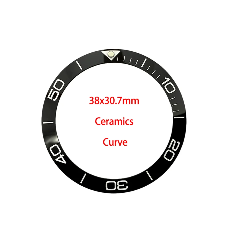 38*30.7mm Ceramic Curved Bezel Insert Fit For Seiko SKX007 SPRD 40mm Watch Case NH35 NH36 7S Watch Case Watch Bezel Insert Ring