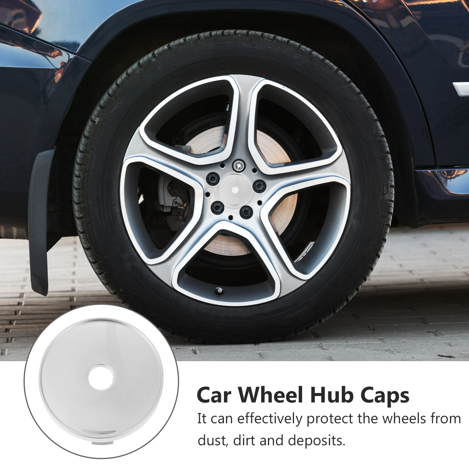 

4 pcs Car Wheel Center Hub Caps Abs Durable Lightweight Easy Install Dustproof Auto Rim Tire Hubcovers Weatherproof Vehicle