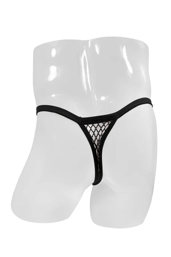 섹시한 남성 속옷 Fishnet 메쉬 g-문자열 게이를 통해 볼 에로틱 U 볼록한 주머니 T 백 끈 팬티 투명 속이 빈 투명 속옷