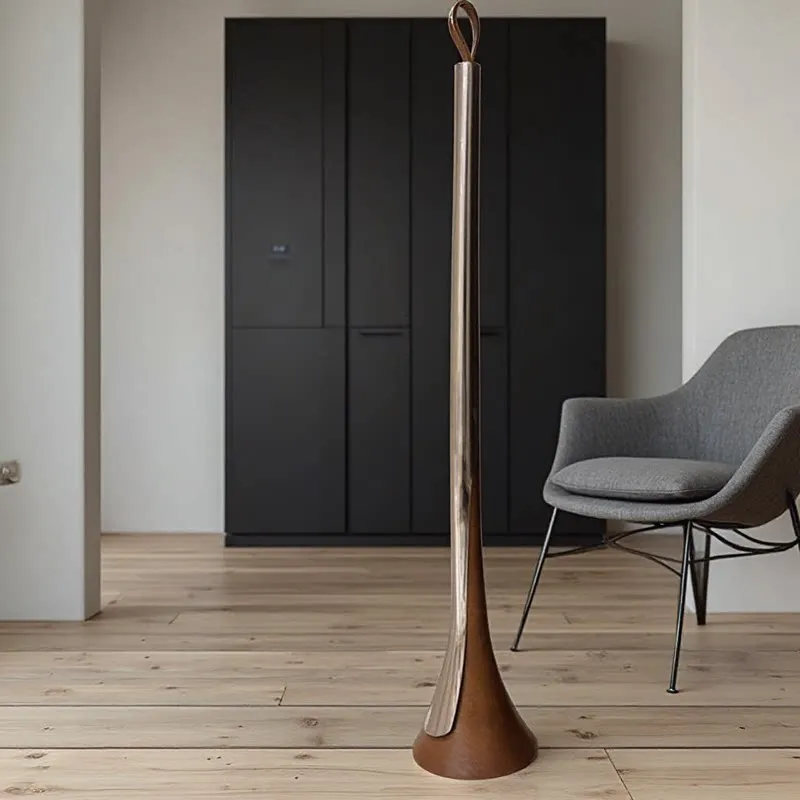 Modern light luxury mirror polished stainless steel freestanding shoehorn entrance hall long-handled shoe artifact