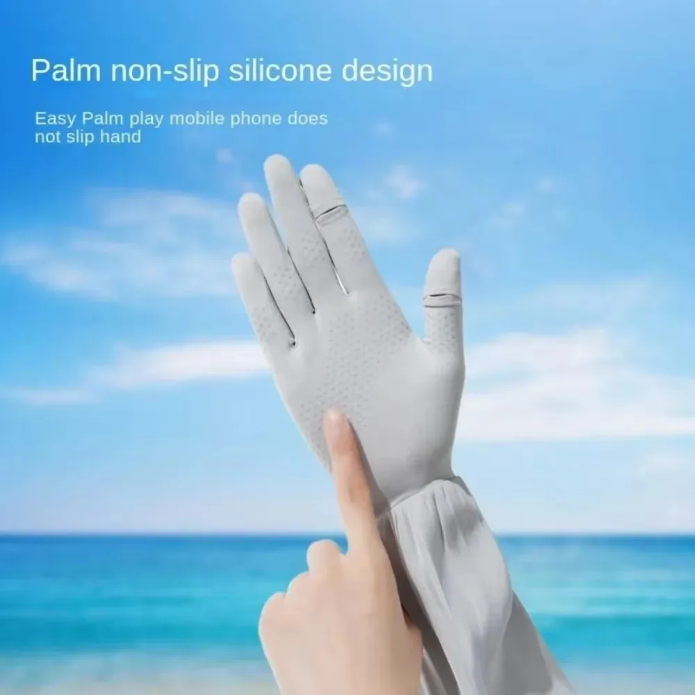 ฤดูร้อน Anti-UV ผ้าไหมน้ําแข็งแขนป้องกันแสงแดด Cooling แขนแขน Breathable หลวมครีมกันแดดกลางแจ้ง